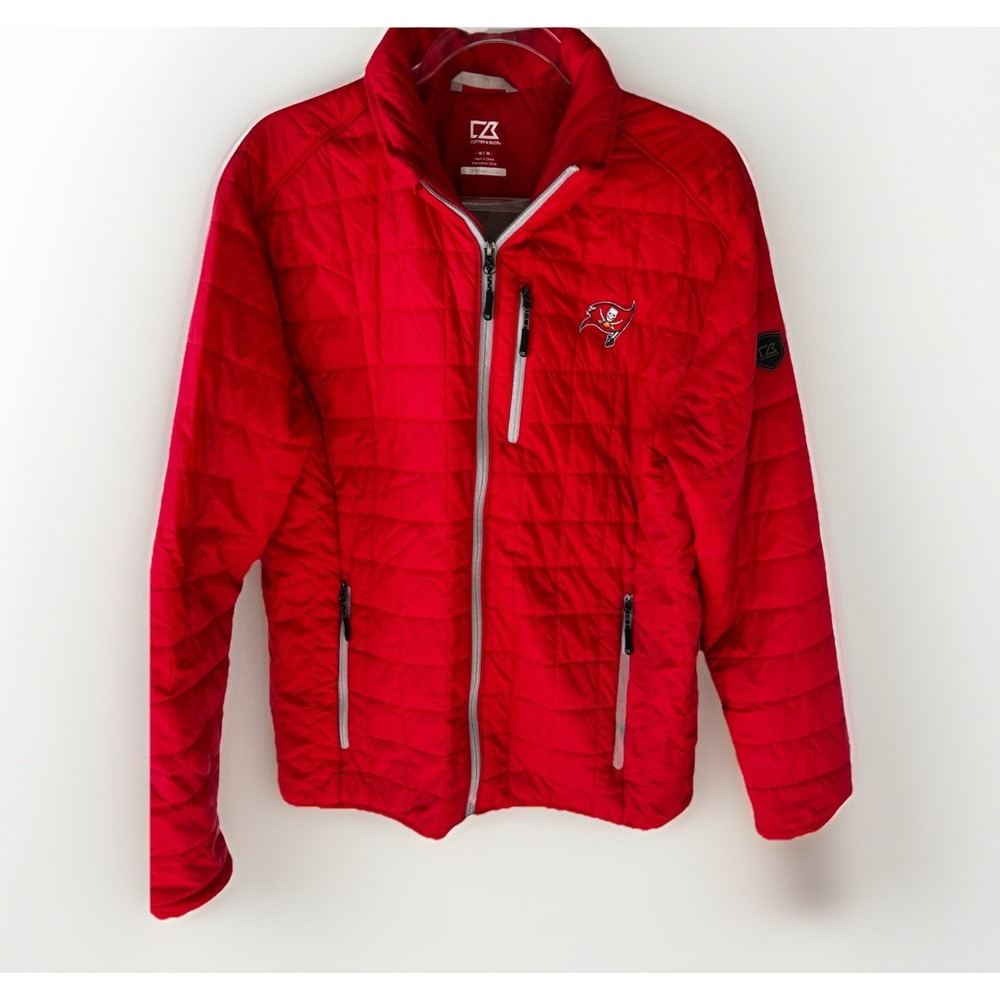Men's Cutter & Buck Tampa Bay Buccaneers Red NFL Quilted Jacket Size‎ M